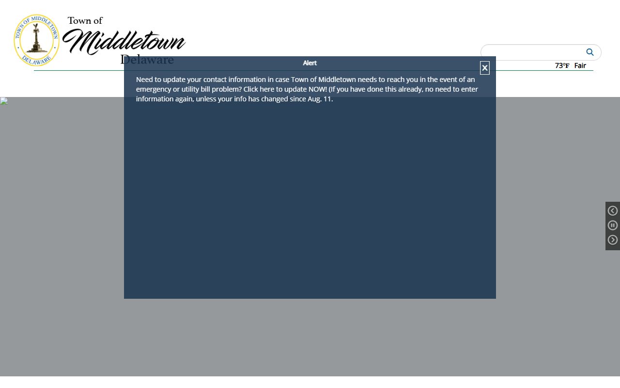 Town of Middletown government page for warrant records access