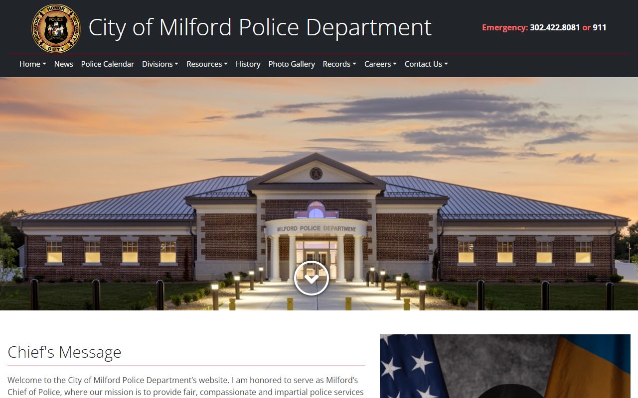 Milford Police Department for Milford warrant records